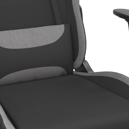 Masážní Herní Židle Černá A Světle Šedá Textil