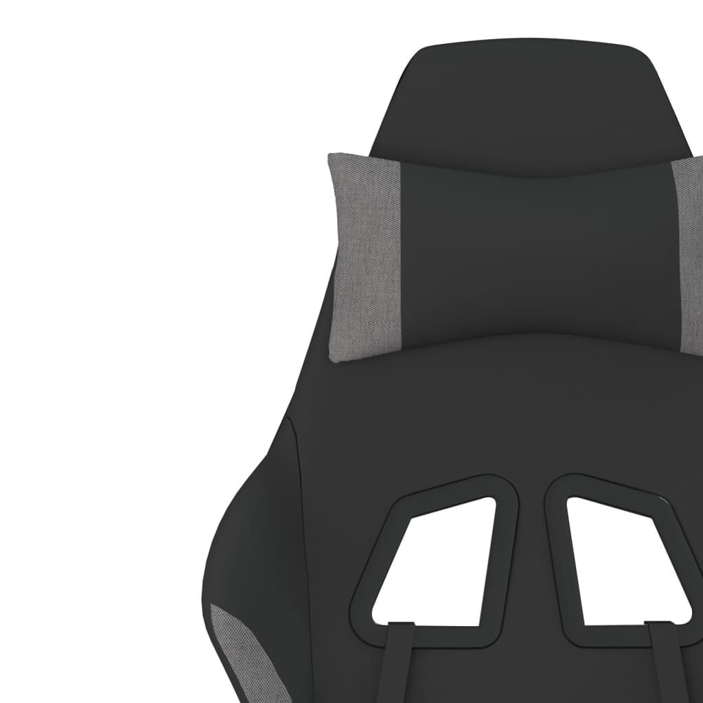 Masážní Herní Židle Černá A Světle Šedá Textil