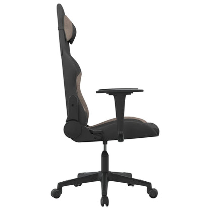 Masážní Herní Židle Černá A Taupe Textil