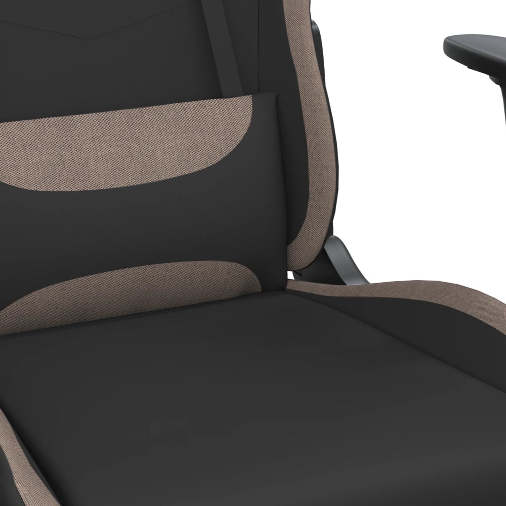 Masážní Herní Židle Černá A Taupe Textil