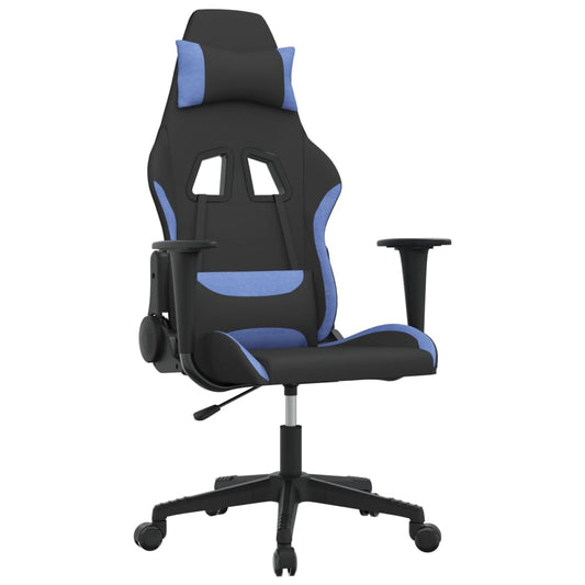 Masážní Herní Židle Černá A Modrá Textil