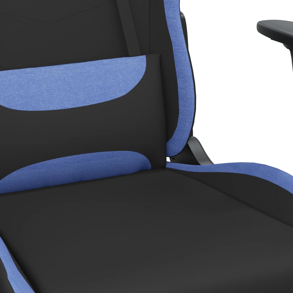 Masážní Herní Židle Černá A Modrá Textil