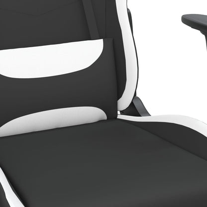 Masážní Herní Židle Černá A Bílá Textil