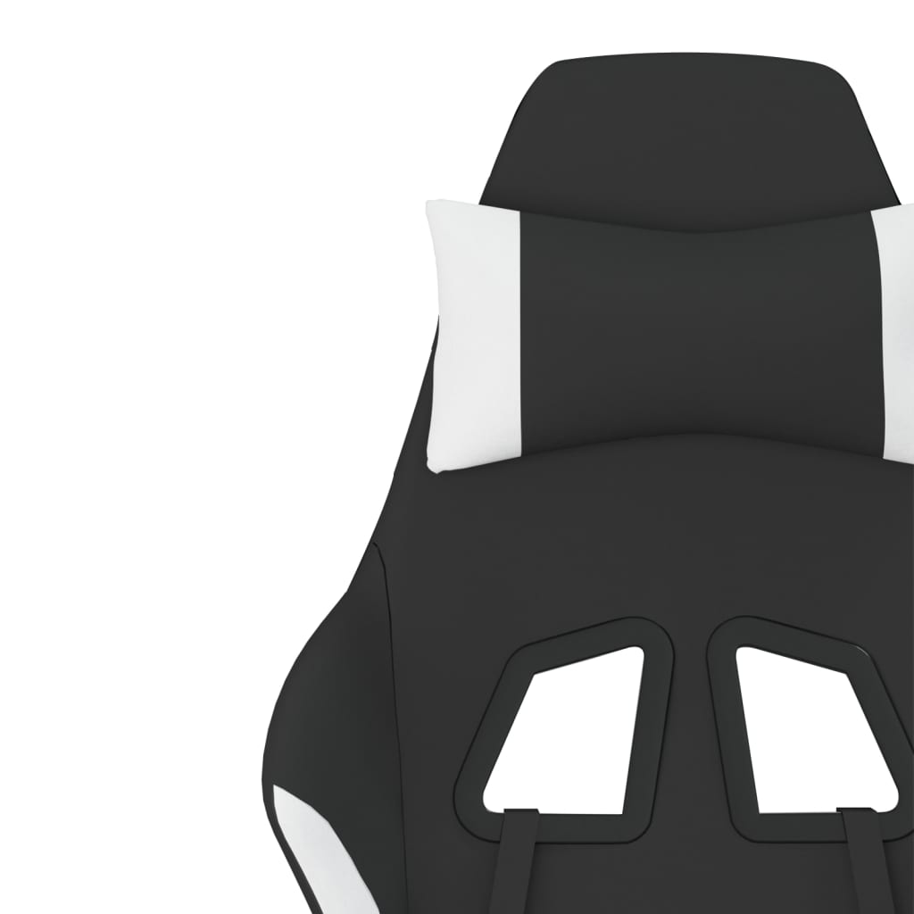 Masážní Herní Židle Černá A Bílá Textil