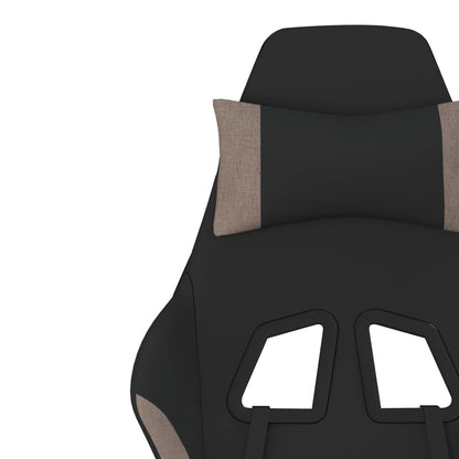 Masážní Herní Židle S Podnožkou Černá A Taupe Textil