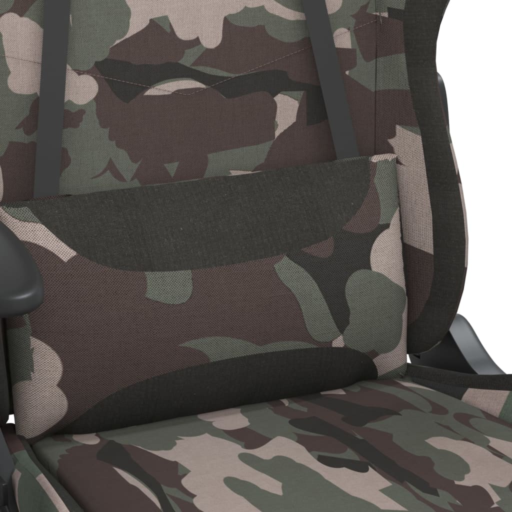 Masážní Herní Židle S Podnožkou Černá A Maskáčová Textil