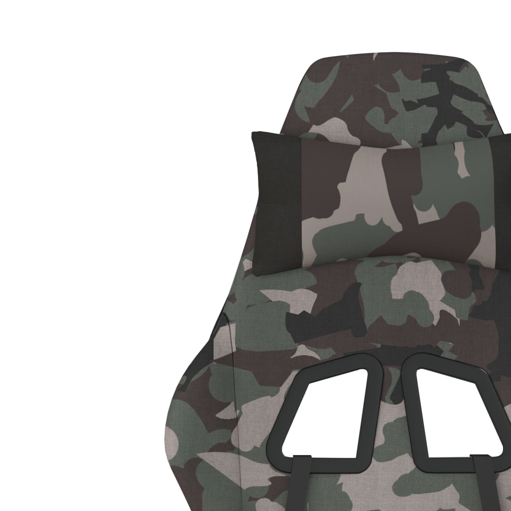 Masážní Herní Židle S Podnožkou Černá A Maskáčová Textil