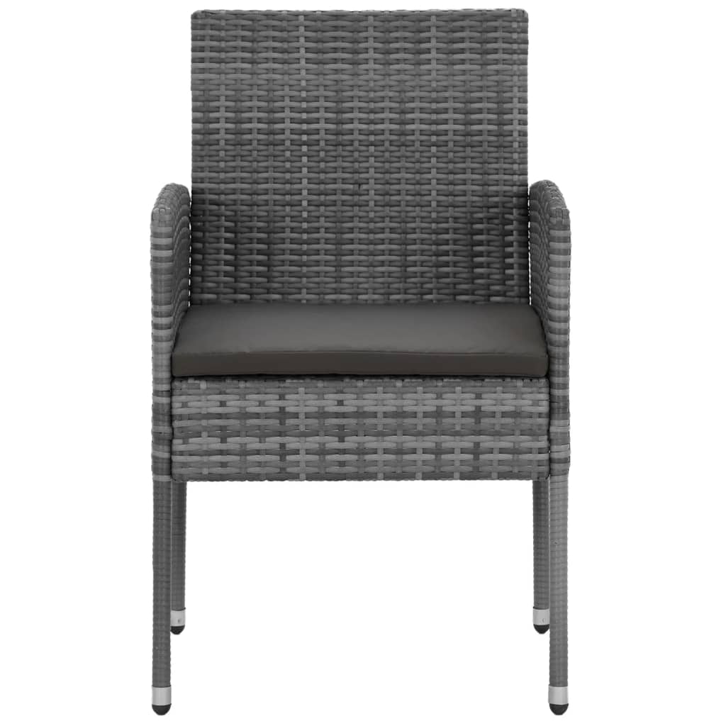 3Dílný Zahradní Jídelní Set Polyratan Šedý