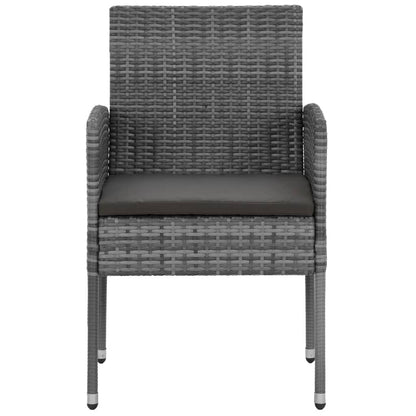 3Dílný Zahradní Jídelní Set Polyratan Šedý