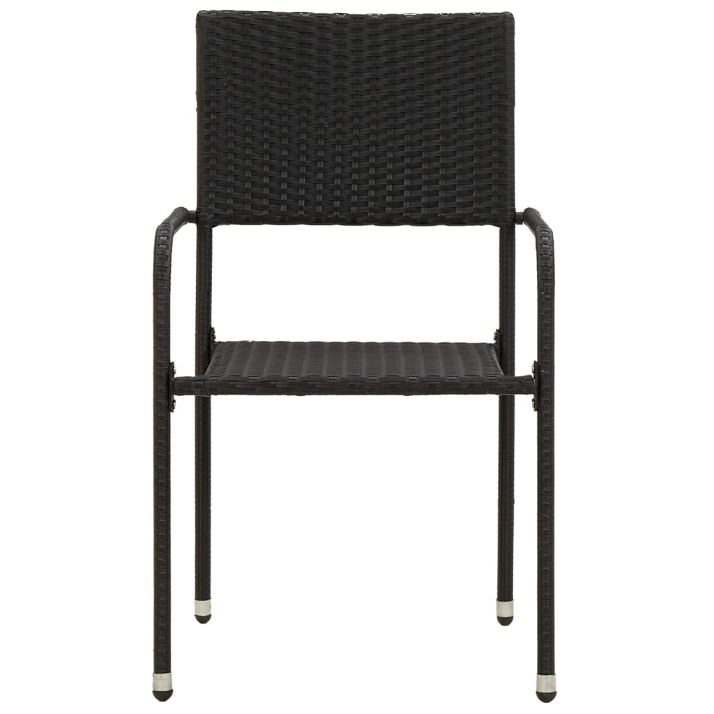 5Dílný Zahradní Jídelní Set Polyratan Černý