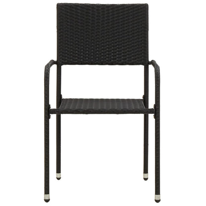 5Dílný Zahradní Jídelní Set Polyratan Černý