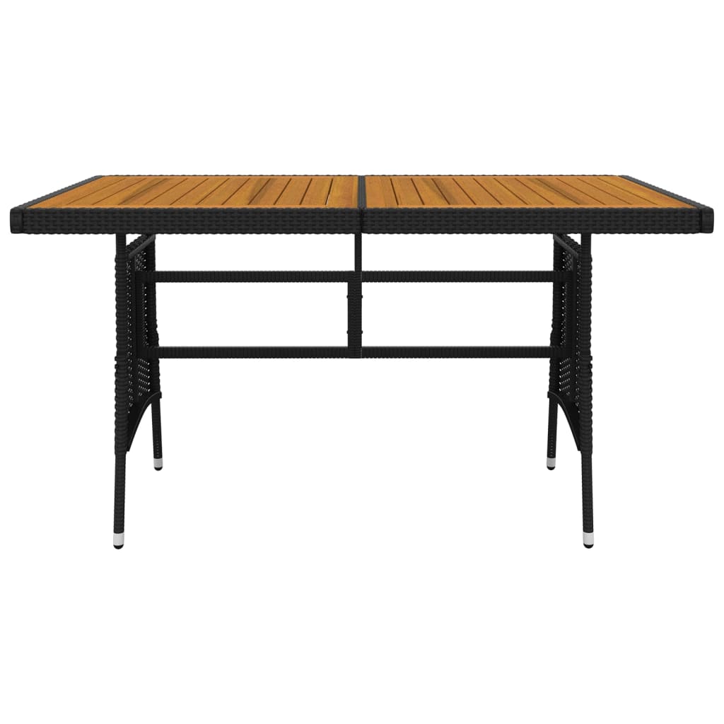 5Dílný Zahradní Jídelní Set Polyratan Černý