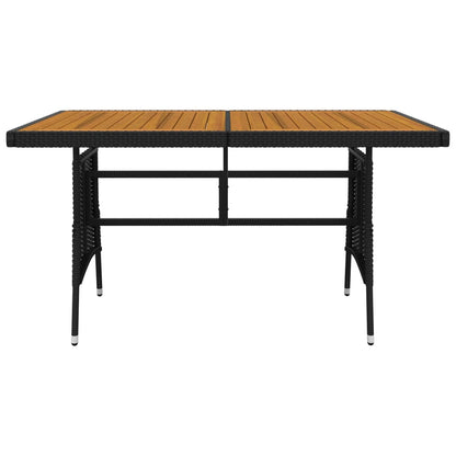 5Dílný Zahradní Jídelní Set Polyratan Černý