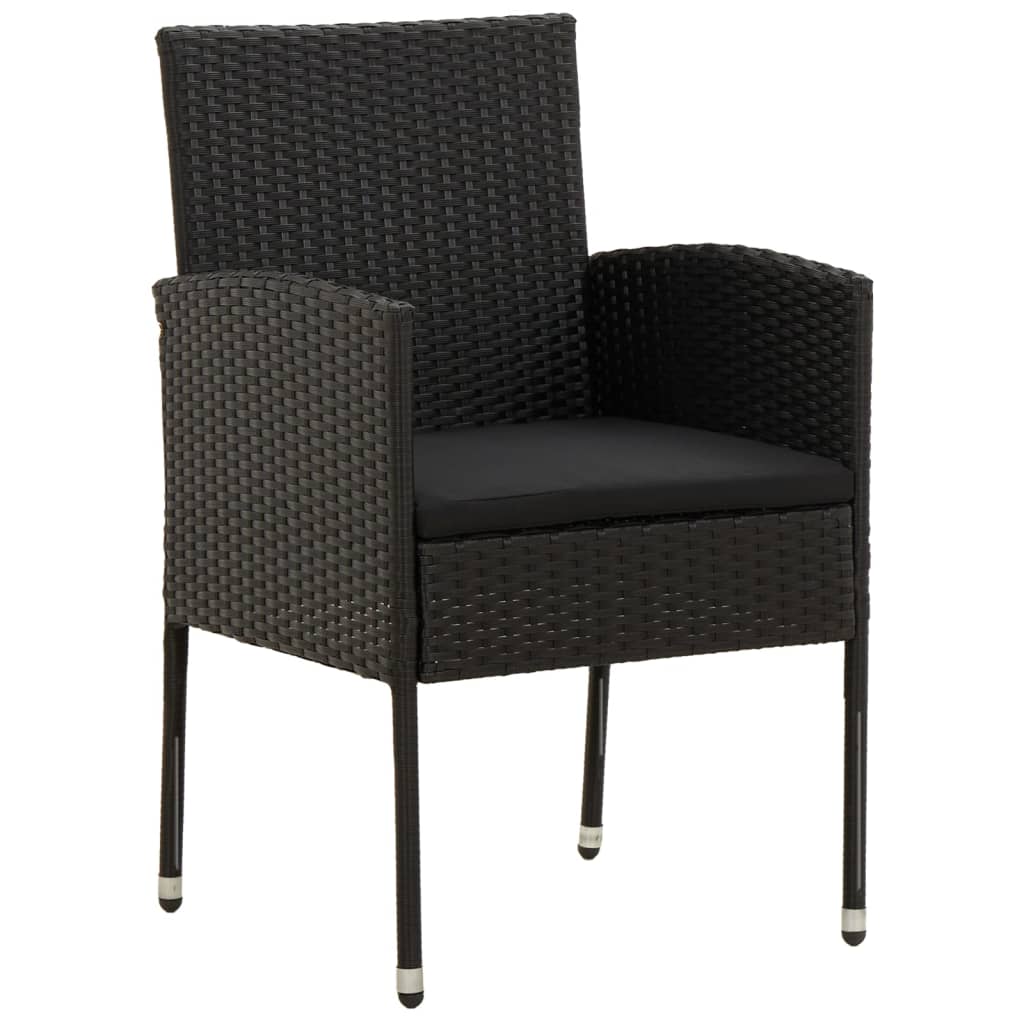 9Dílný Zahradní Jídelní Set Polyratan Černý