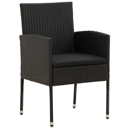 9Dílný Zahradní Jídelní Set Polyratan Černý