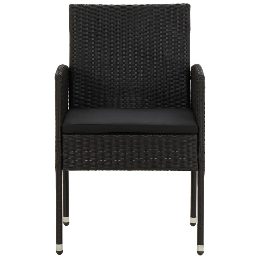 9Dílný Zahradní Jídelní Set Polyratan Černý