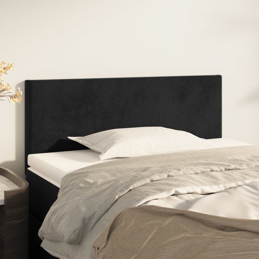 Čelo Postele 2 Ks Černé 100X5X78/88 Cm Samet Černá