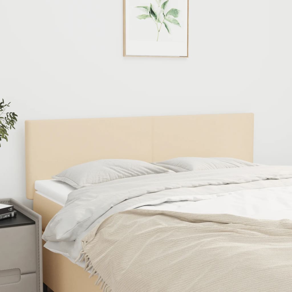Čelo Postele 4 Ks Krémové 80 X 5 X 78/88 Cm Textil Krémová