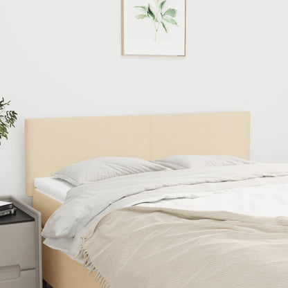 Čelo Postele 4 Ks Krémové 80 X 5 X 78/88 Cm Textil Krémová