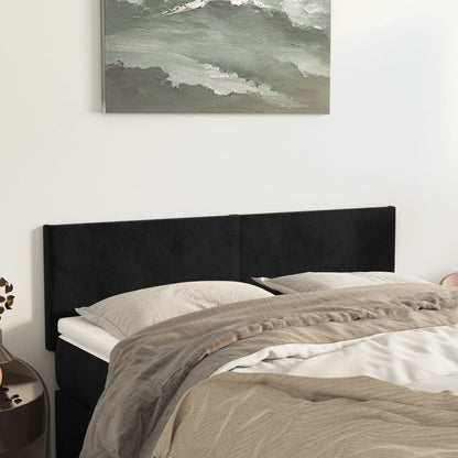 Čelo Postele 2 Ks Černé 100X5X78/88 Cm Samet Černá