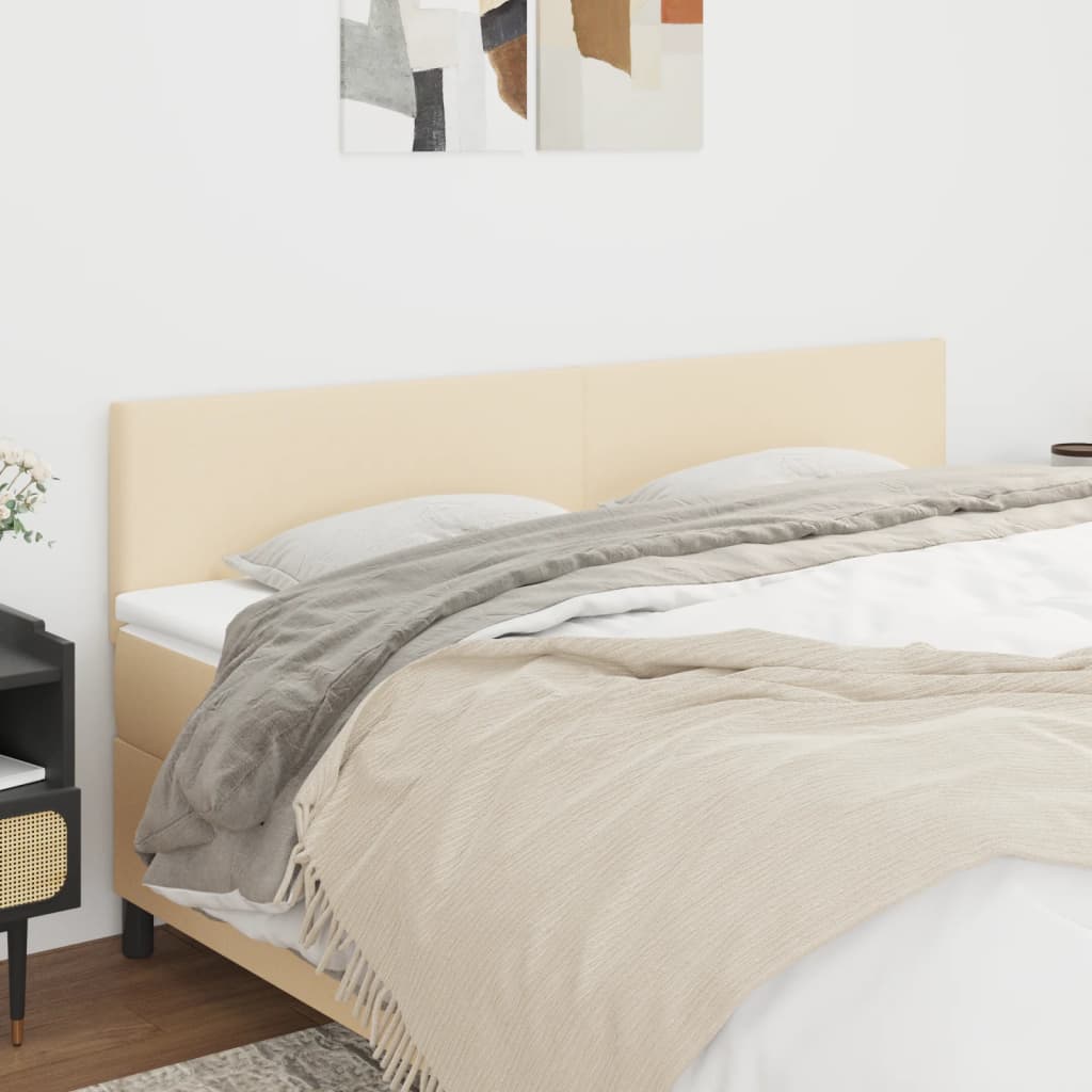 Čelo Postele 4 Ks Krémové 80 X 5 X 78/88 Cm Textil Krémová