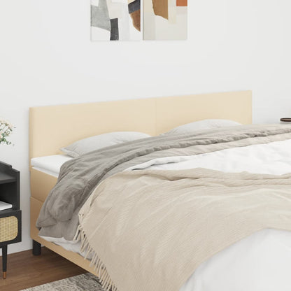 Čelo Postele 4 Ks Krémové 80 X 5 X 78/88 Cm Textil Krémová