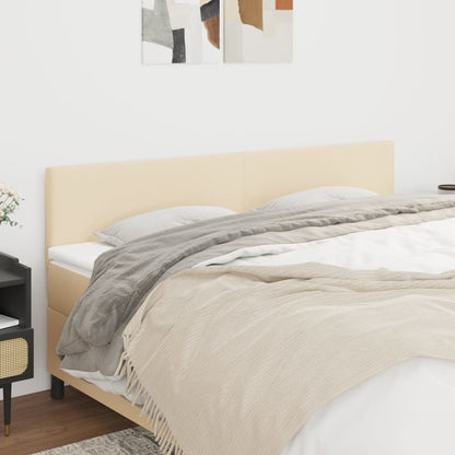 Čelo Postele 4 Ks Krémové 80 X 5 X 78/88 Cm Textil Krémová
