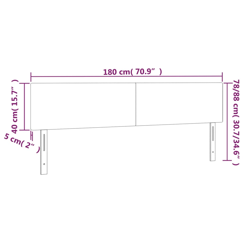 Čela Postele Krémová 180X5X78/88 Cm Umělá Kůže