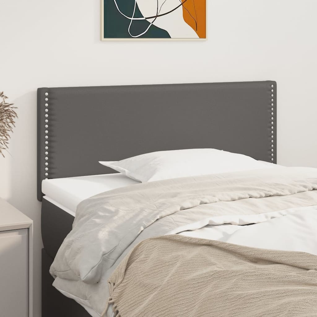 Čela Postele 2 Ks Šedá 72 X 5 X 78/88 Cm Umělá Kůže Šedá