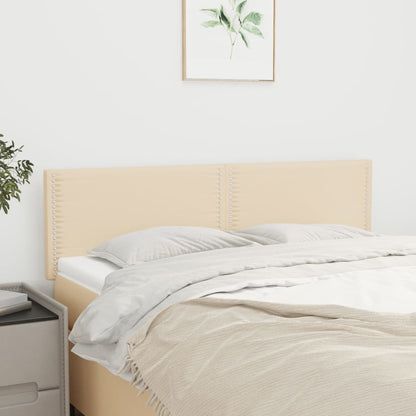 Čelo Postele 2 Ks Krémové 100X5X78/88 Cm Textil Krémová