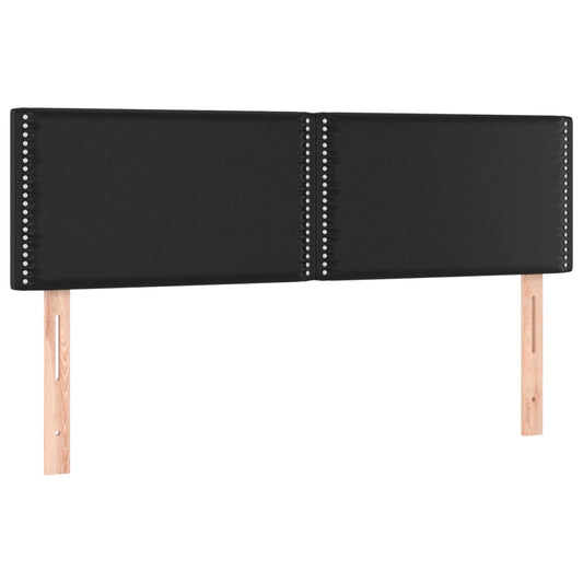 Čela Postele 2 Ks Černá 72 X 5 X 78/88 Cm Umělá Kůže Černá