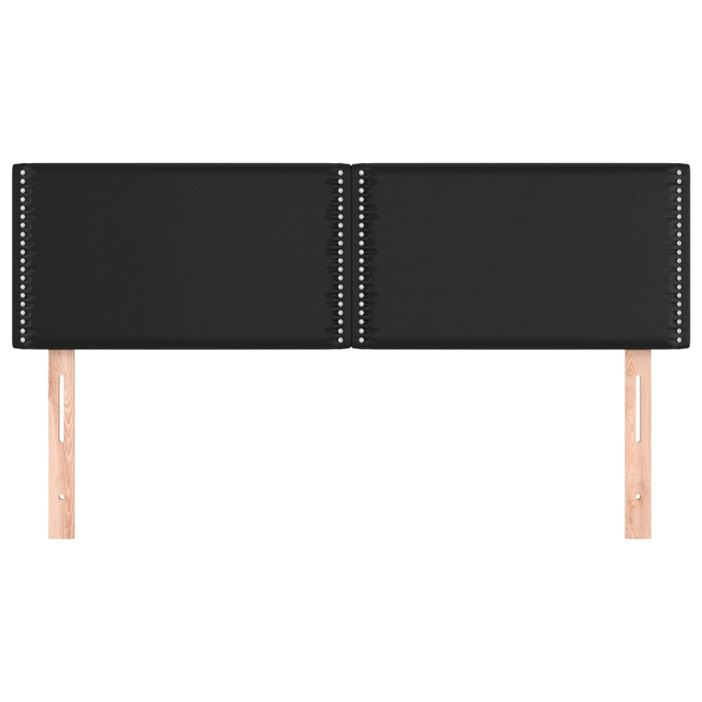 Čela Postele 2 Ks Černá 72 X 5 X 78/88 Cm Umělá Kůže Černá