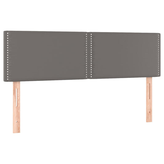 Čela Postele 2 Ks Šedá 72 X 5 X 78/88 Cm Umělá Kůže Šedá
