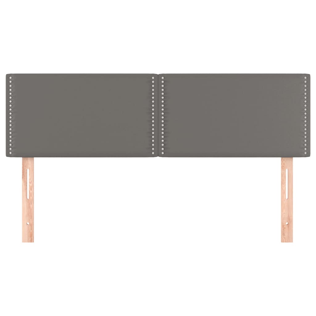 Čela Postele 2 Ks Šedá 72 X 5 X 78/88 Cm Umělá Kůže Šedá