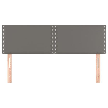 Čela Postele 2 Ks Šedá 72 X 5 X 78/88 Cm Umělá Kůže Šedá