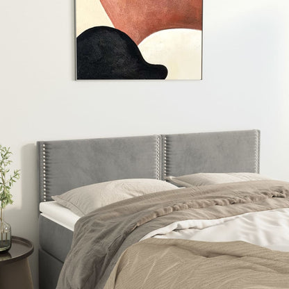 Čela Postele 160X5X78/88 Cm Samet Světle Šedá