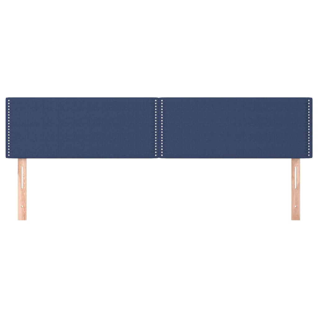 Čelo Postele 2 Ks Modré 80 X 5 X 78/88 Cm Textil Modrá