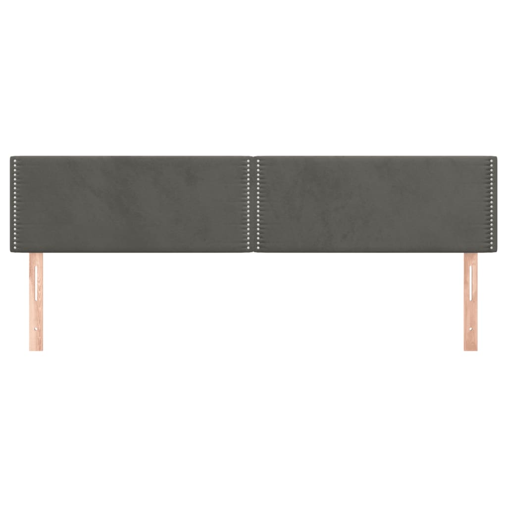 Čelo Postele 2 Ks Tmavě Šedé 80 X 5 X 78/88 Cm Samet Tmavě Šedá