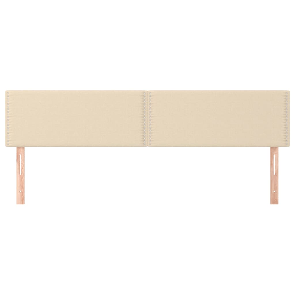 Čelo Postele 2 Ks Krémové 90X5X78/88 Cm Textil Krémová