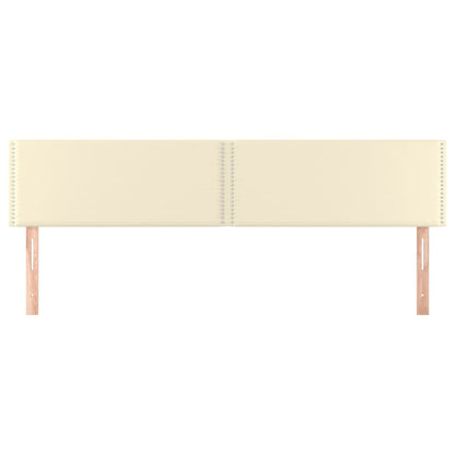 Čelo Postele 2 Ks Krémové 100X5X78/88 Cm Umělá Kůže Krémová