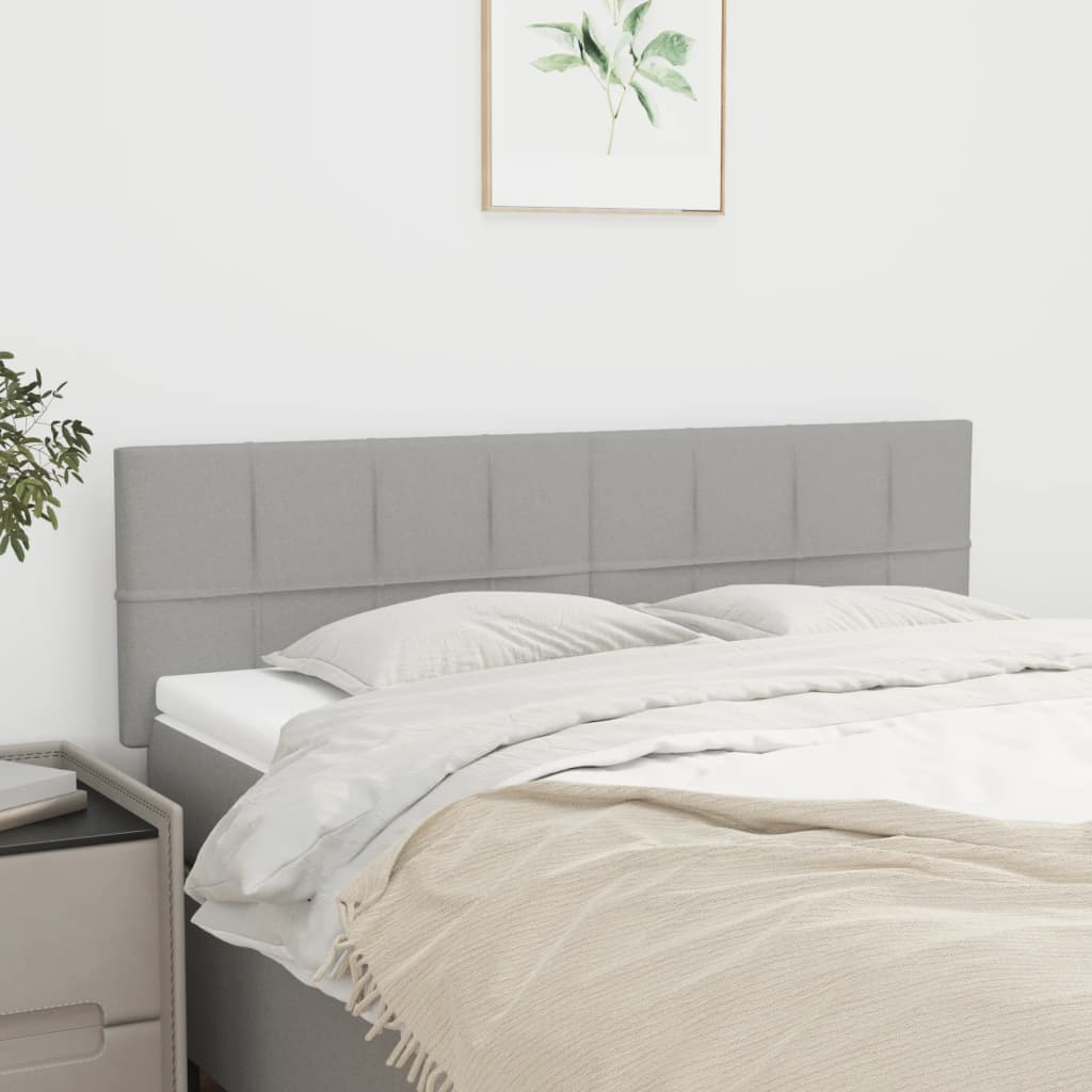 Čela Postele 2 Ks 80X5X78/88 Cm Textil Světle Šedá