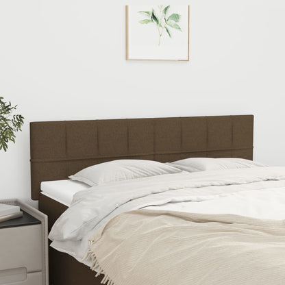 Čelo Postele 2 Ks Tmavě Hnědé 100X5X78/88 Cm Textil Tmavě Hnědá