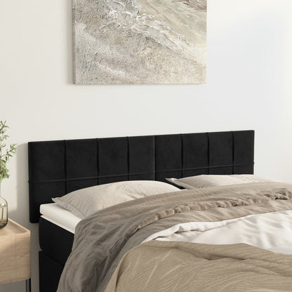 Čelo Postele 4 Ks Černé 100X5X78/88 Cm Samet Černá
