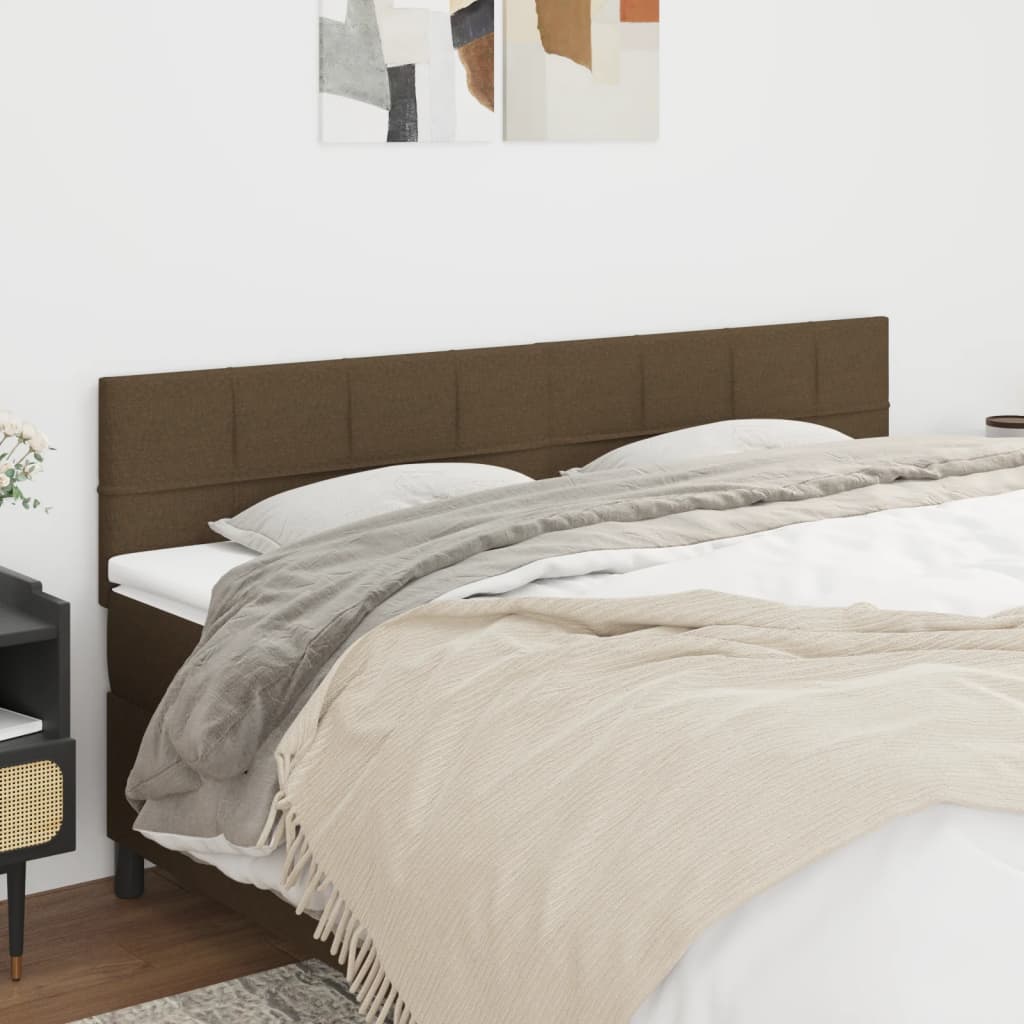 Čelo Postele 2 Ks Tmavě Hnědé 100X5X78/88 Cm Textil Tmavě Hnědá