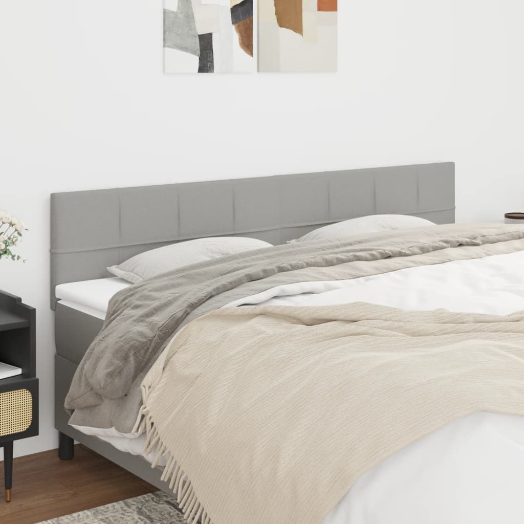 Čela Postele 2 Ks 80X5X78/88 Cm Textil Světle Šedá