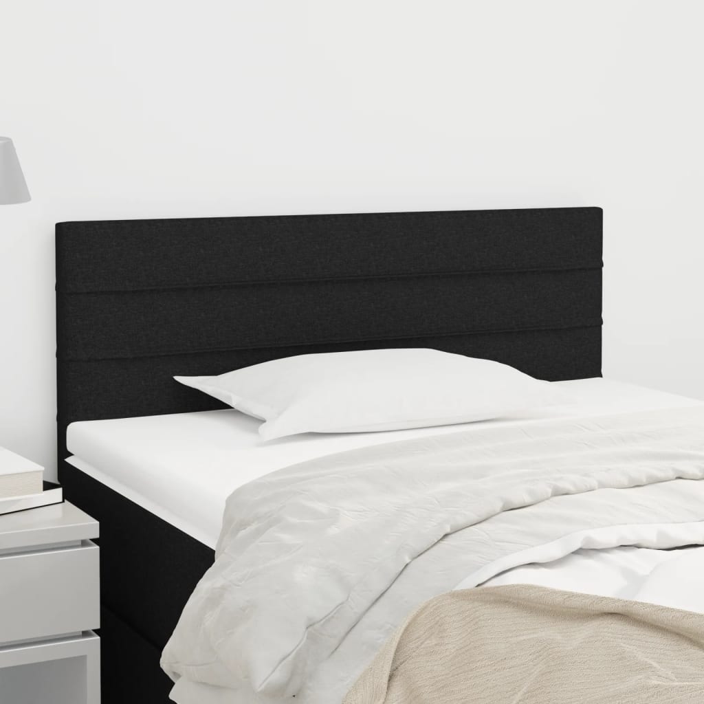Čelo Postele 4 Ks Černé 100X5X78/88 Cm Textil Černá
