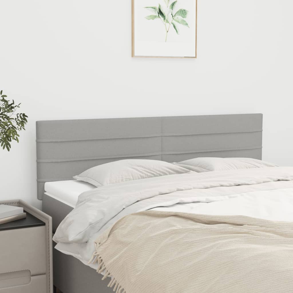 Čelo Postele 4 Ks Světle Šedé 100 X 5 X 78/88 Cm Samet Světle Šedá