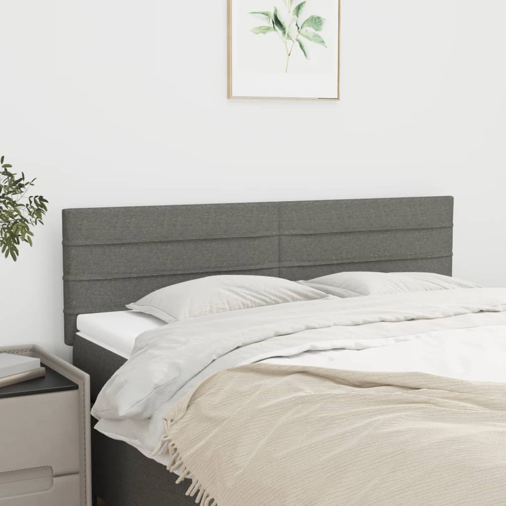 Čelo Postele 2 Ks Tmavě Šedé 100 X 5 X 78/88 Cm Samet Tmavě Šedá