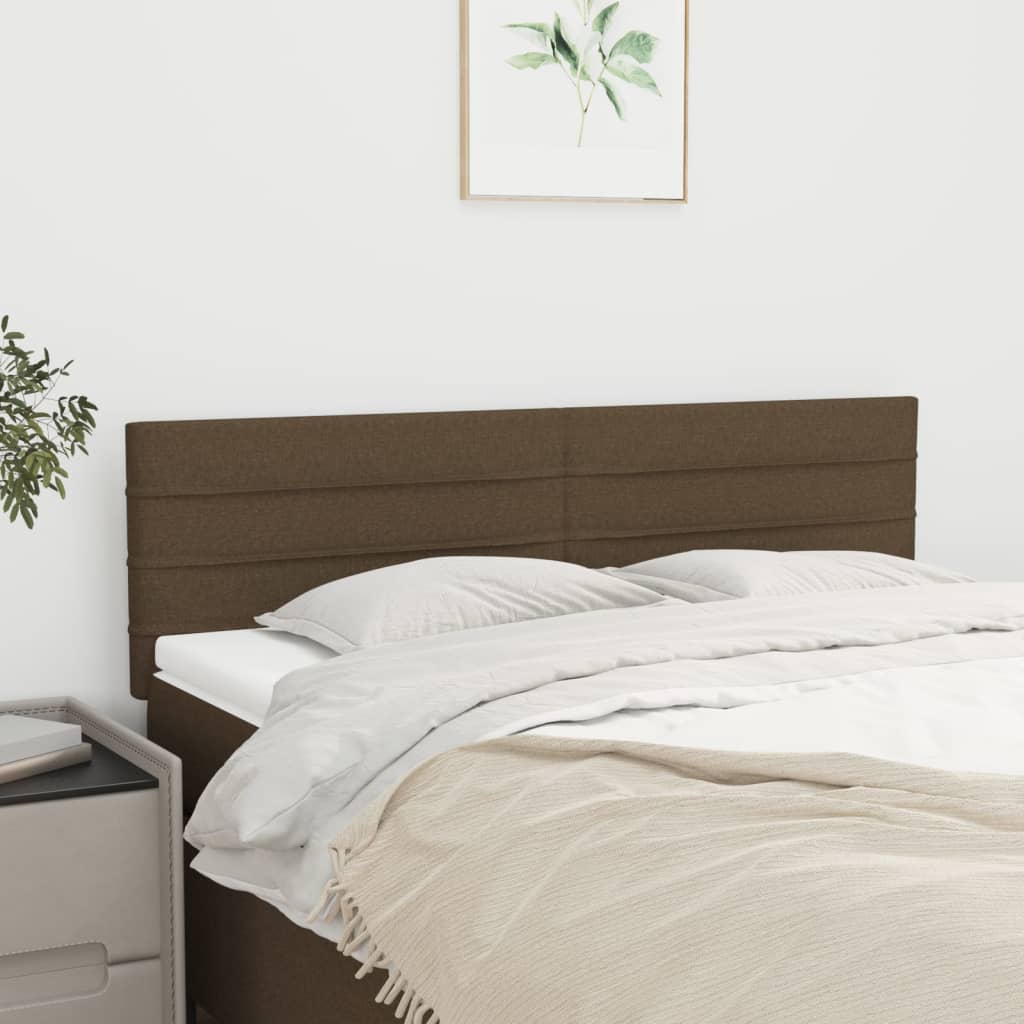 Čelo Postele 2 Ks Tmavě Hnědé 80 X 5 X 78/88 Cm Textil Tmavě Hnědá