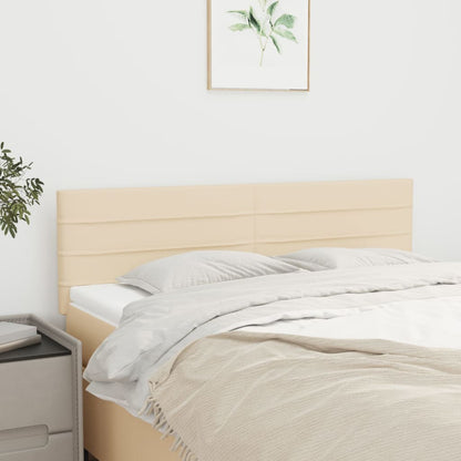 Čela Postele 4 Ks 72 X 5 X 78/88 Cm Textil Krémová